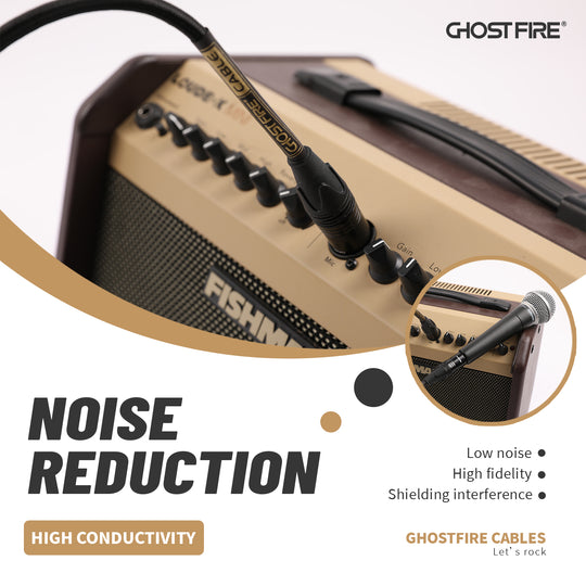 GHOST FIRE High Performance microphone Cable  Performanc Noise-Cancelling -(1/4" TRS-to-XLR Male)