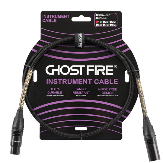 Cable de micrófono de alto rendimiento GHOST FIRE (3,3 pies, macho a hembra)