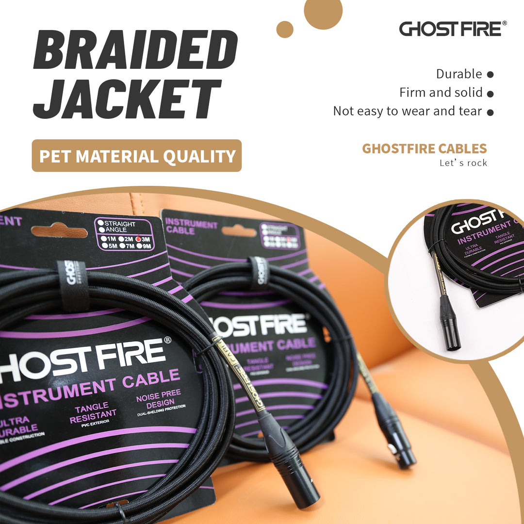 🎁Halloween Exclusive: Limited Time 49% OFF🔥GHOST FIRE High Performance microphone Cable  Performanc Noise-Cancelling (10 feet-(1/4" TRS-to-1/4 TRS)