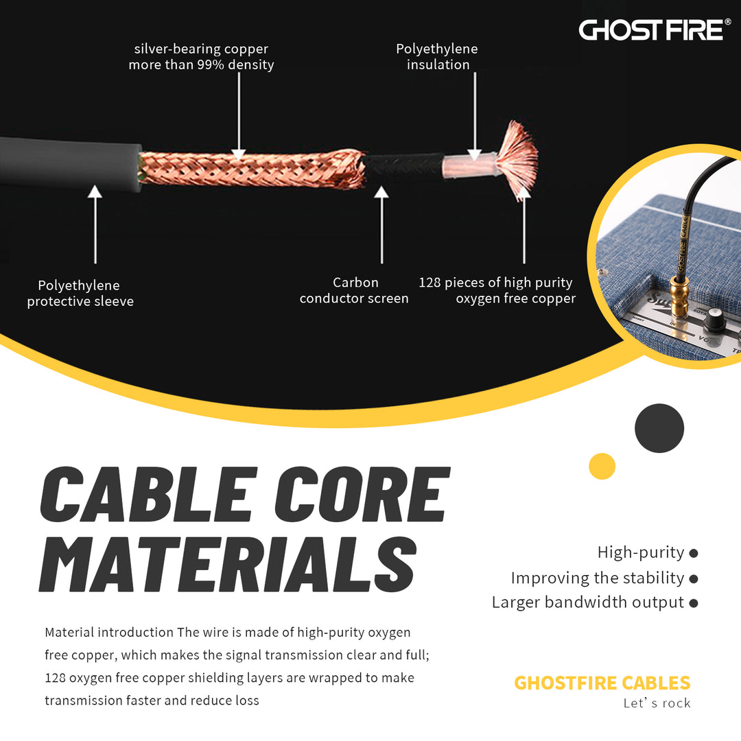 Cable para instrumentos de alto rendimiento GHOST FIRE (10 pies/3 m)