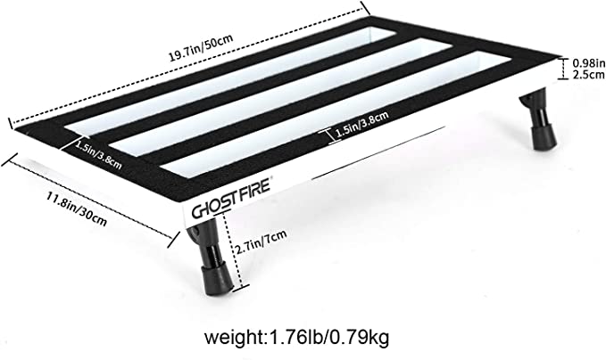 Ghost Fire Guitar Pedal Board Aluminum Alloy 1.76lb Super light Effect Pedalboard 19.8''x11.5'' with Carry Bag,SPL-04 White