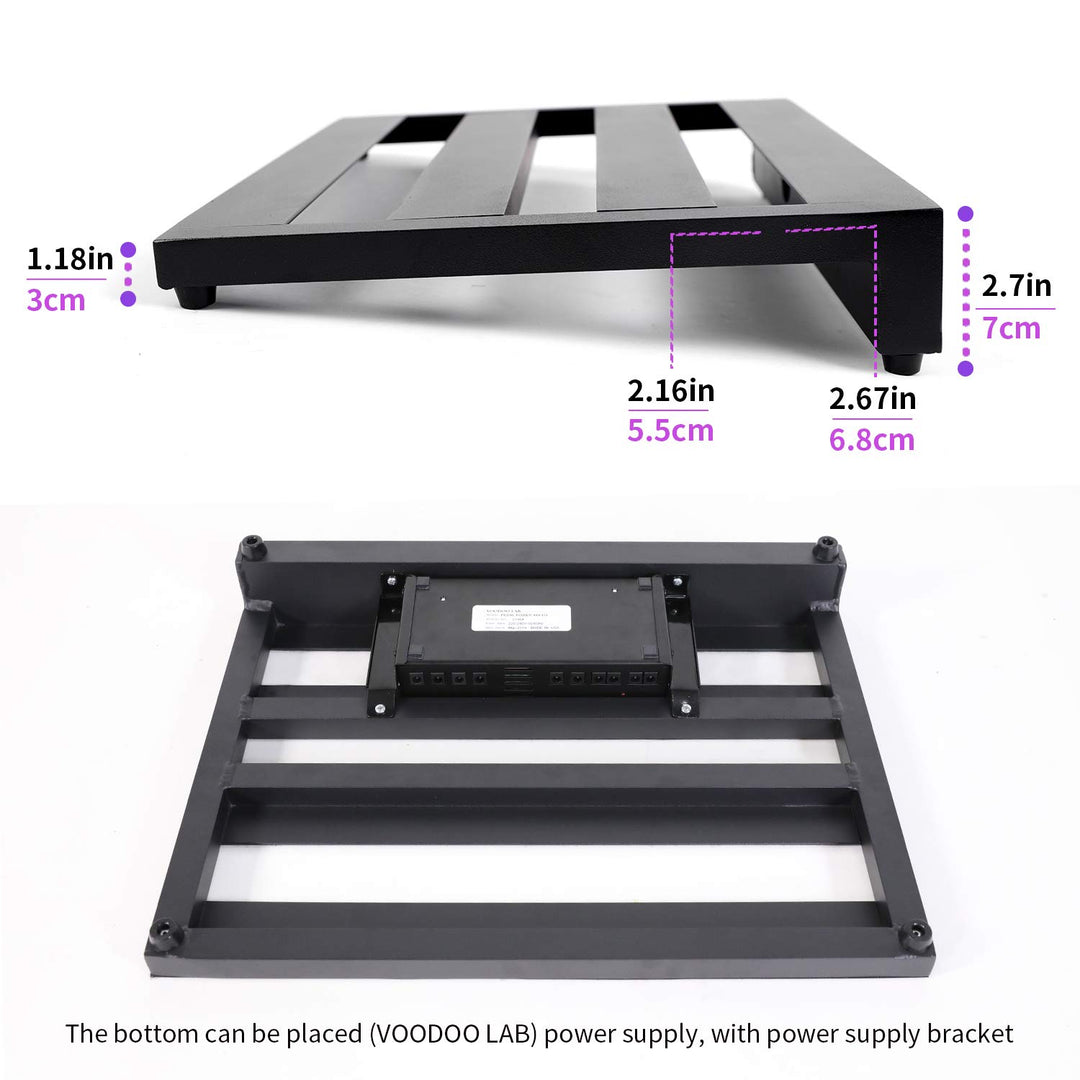 Ghost Fire Guitar Pedal Board Aluminum Alloy 3.3lb Effect Pedalboard 22''x12.5x2.75''with Carry Bag,V series (V-STANDARD 2.0)