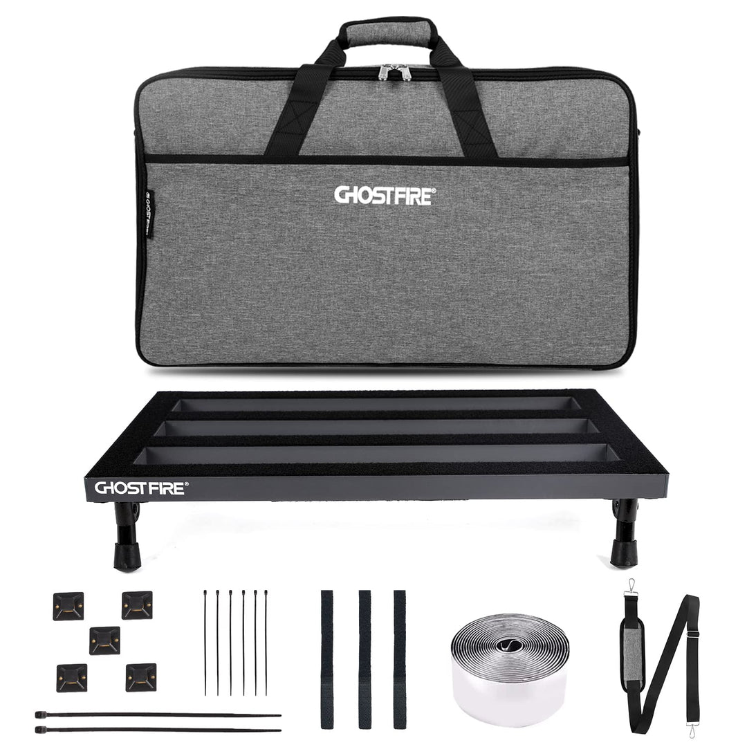 amazon guitar pedal board Ghost Fire Guitar Pedal Board Aluminum Alloy 2.2lb Super light Effect Pedalboard 22''x12'' with Carry Bag,SPL-05