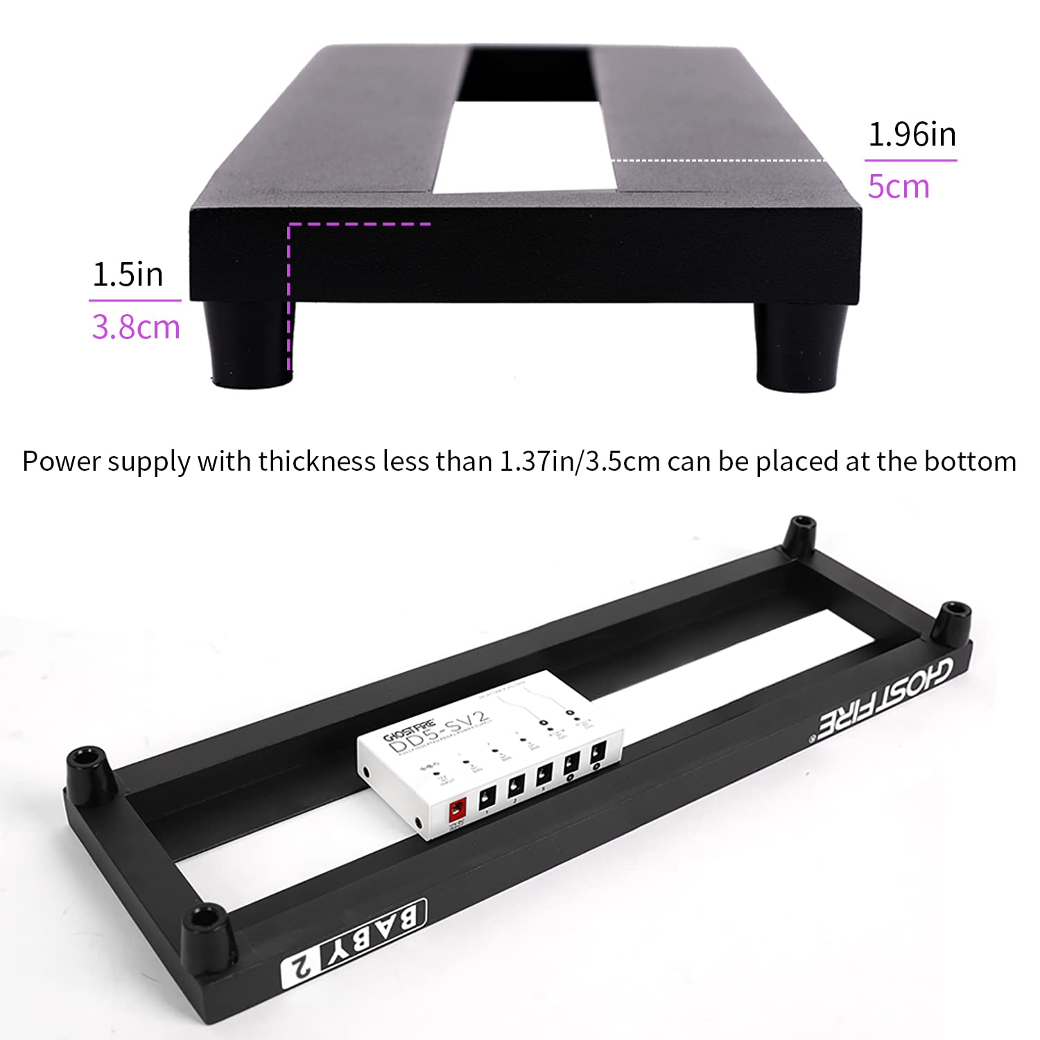 Ghost Fire Guitar Pedal Board Aluminum Alloy 1.3lb Effect