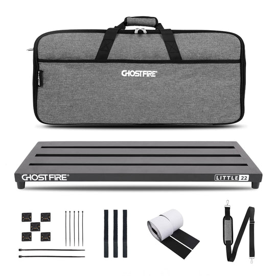 Ghost Fire Guitar Pedal Board Aluminum Alloy Effect Pedalboard 22"x9.8" with Carry Bag,V series (V-LITTLE 22)