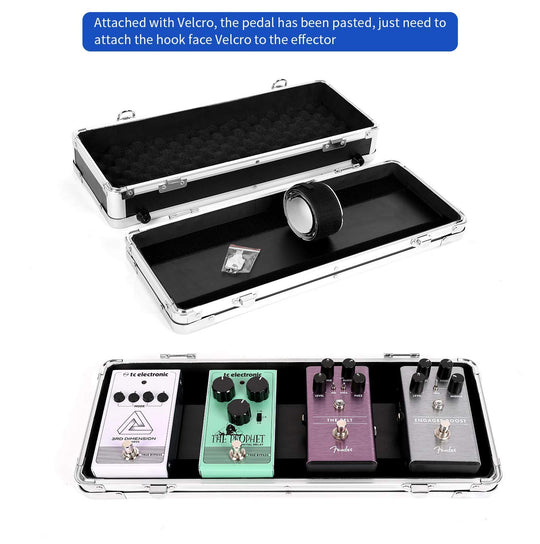 🎁Halloween Exclusive: Limited Time 49% OFF🔥Ghost Fire Guitar Multi Effect Pedal Case 16.9x5.5x2.8in，With Pedal Mounting Tape Fastener，Sturdy Locking Aluminum  T series-T-EC4