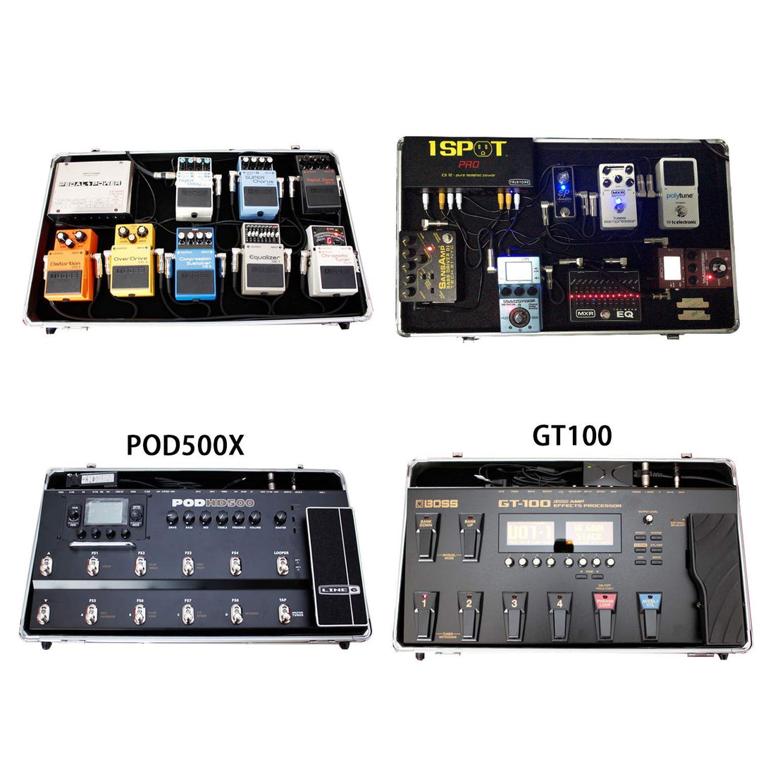 🎉New Year Hot Sale🎸 Ghost Fire T-Series Guitar Multi-Effect Pedal Case - 21.6x12.4x4.2in, Aluminum Construction with Mounting Tape & Secure Locking System (T-EC10)