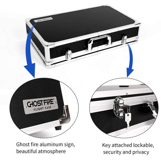 🎉New Year Hot Sale🎸 Ghost Fire T-Series Guitar Multi-Effect Pedal Case - 21.6x12.4x4.2in, Aluminum Construction with Mounting Tape & Secure Locking System (T-EC10)